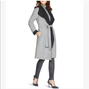 White House Black Market Wool Heather Drape Coat